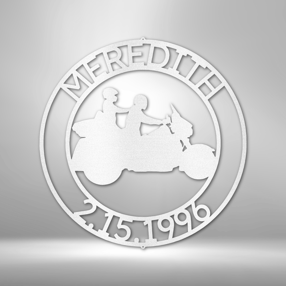 Trike Couple Motorcycle Personalized Steel Sign - Throttle Society